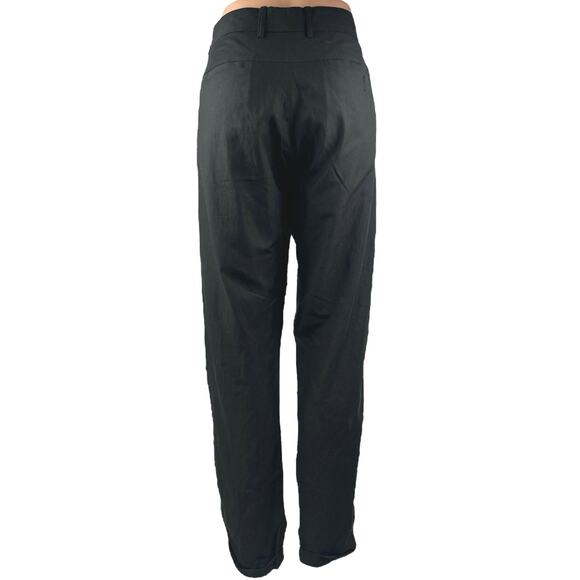 Vince Men's Black High Waisted Straight Leg Button Trousers Dress Pants Size 34 - Picture 3 of 5